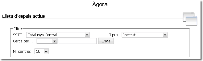 Llista de centres d'Àgora