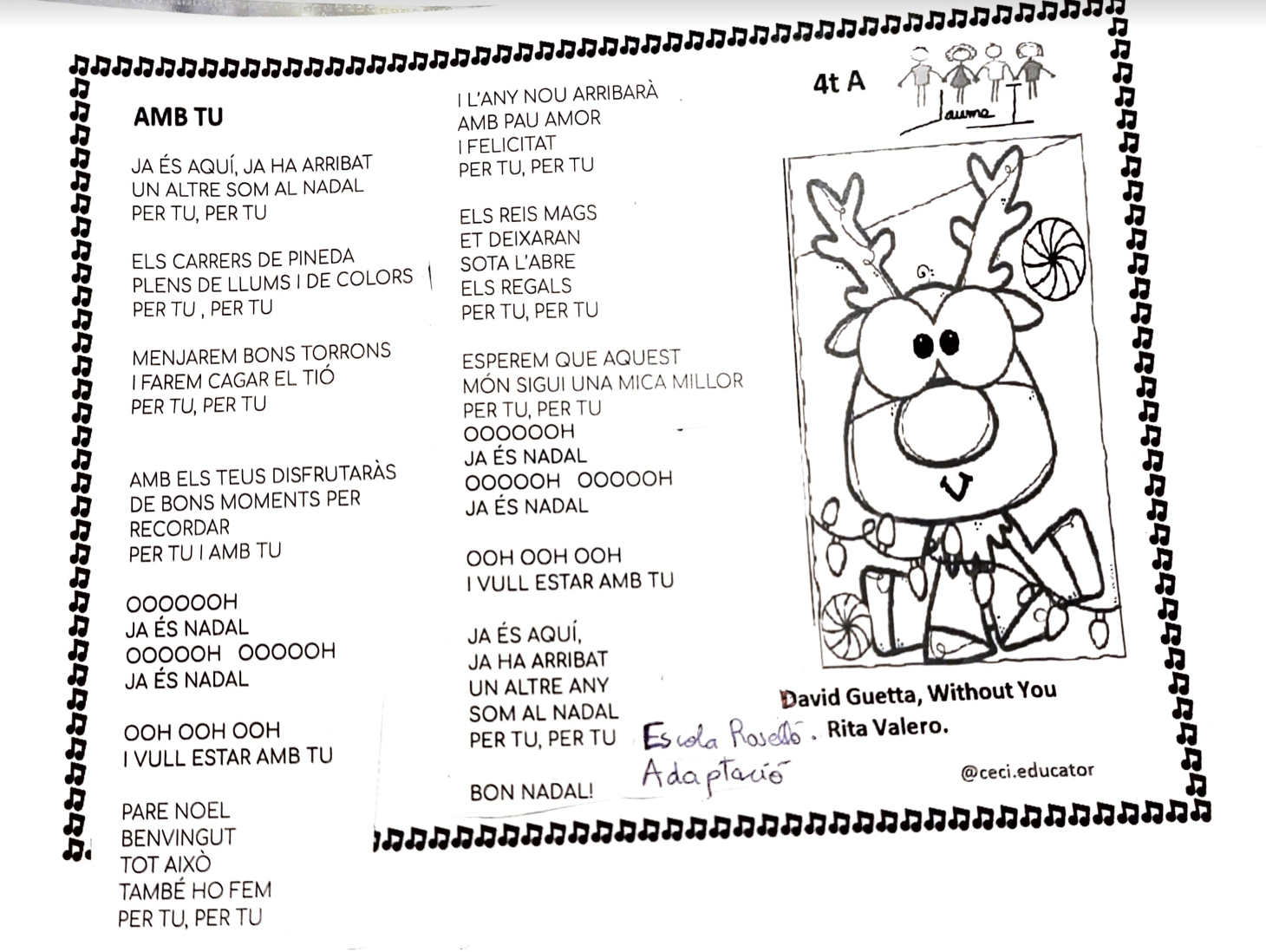 Aquí teniu la lletra per poder estudiar! 