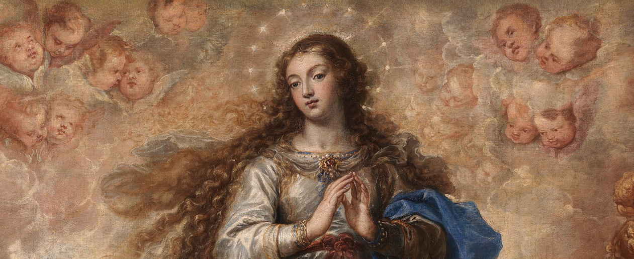 Detall de la pintura dedicada a la Immaculada Concepció.