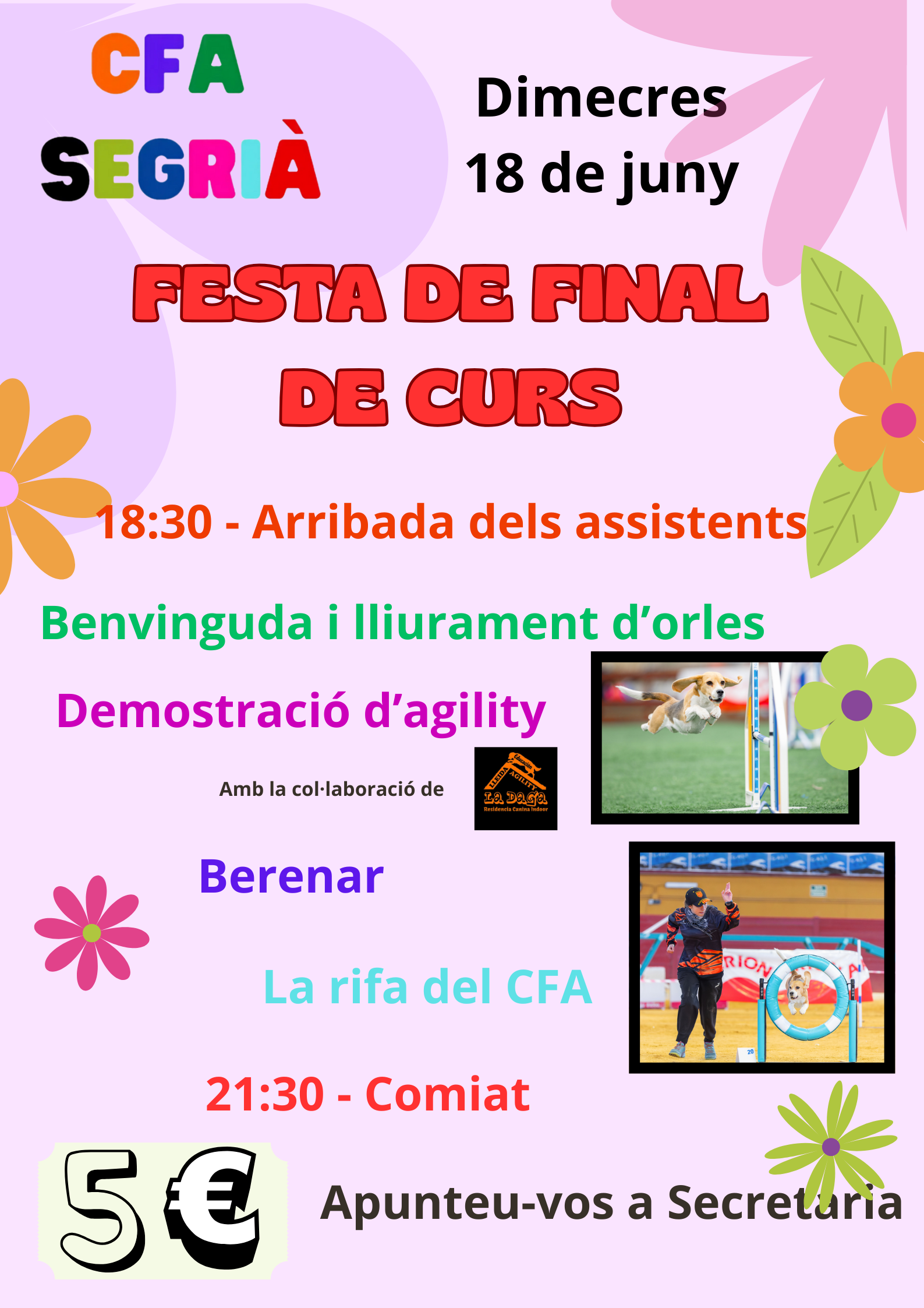 Dimecres 18 juny festa final de curs