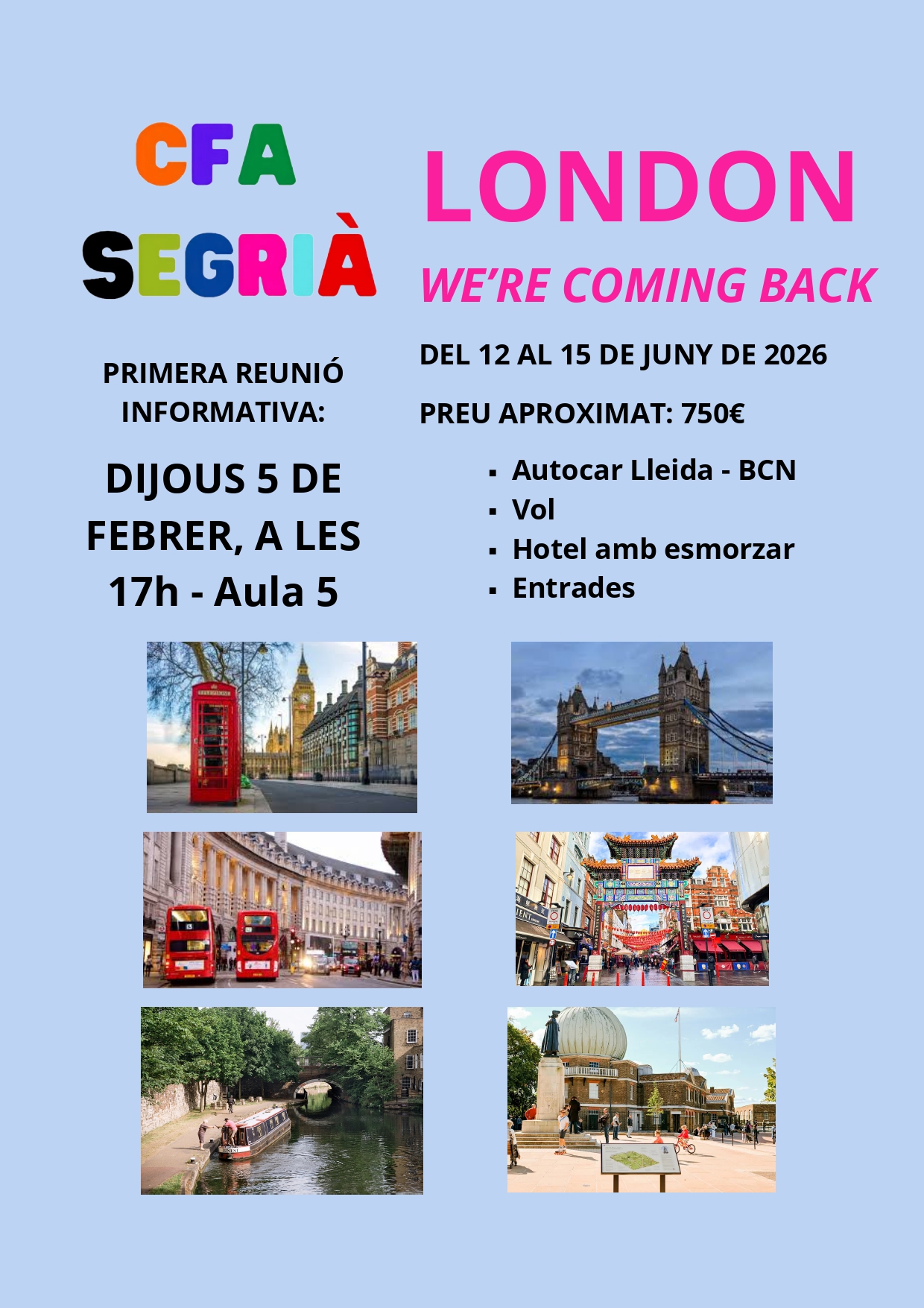 cartell viatge a londres 2026 cfa segrià