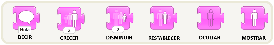 Bloques de apariencia de Scratch Jr