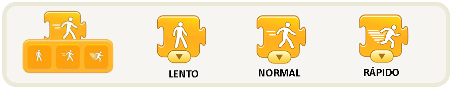 Diferentes opciones de “velocidad” de Scratch Jr