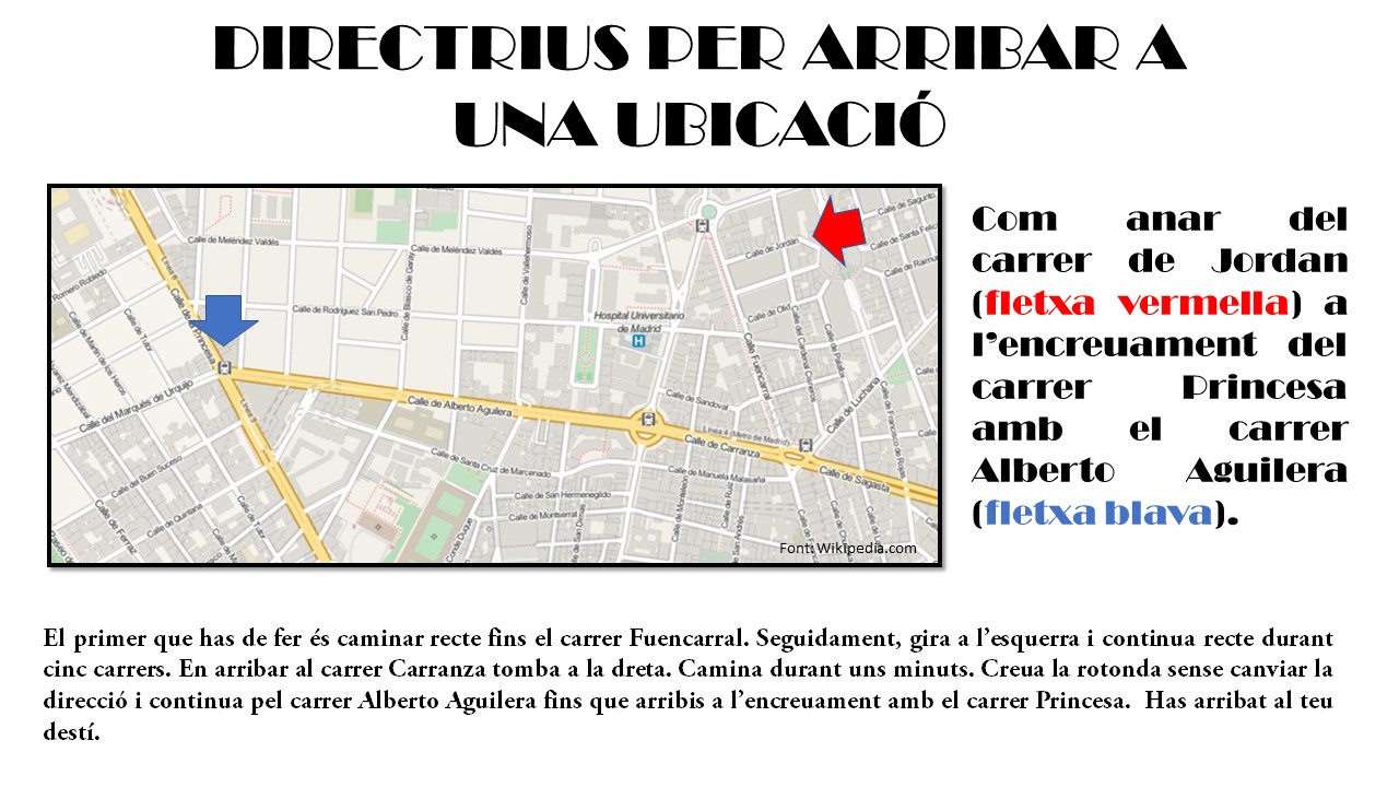 directrius per arribar a una ubicació
