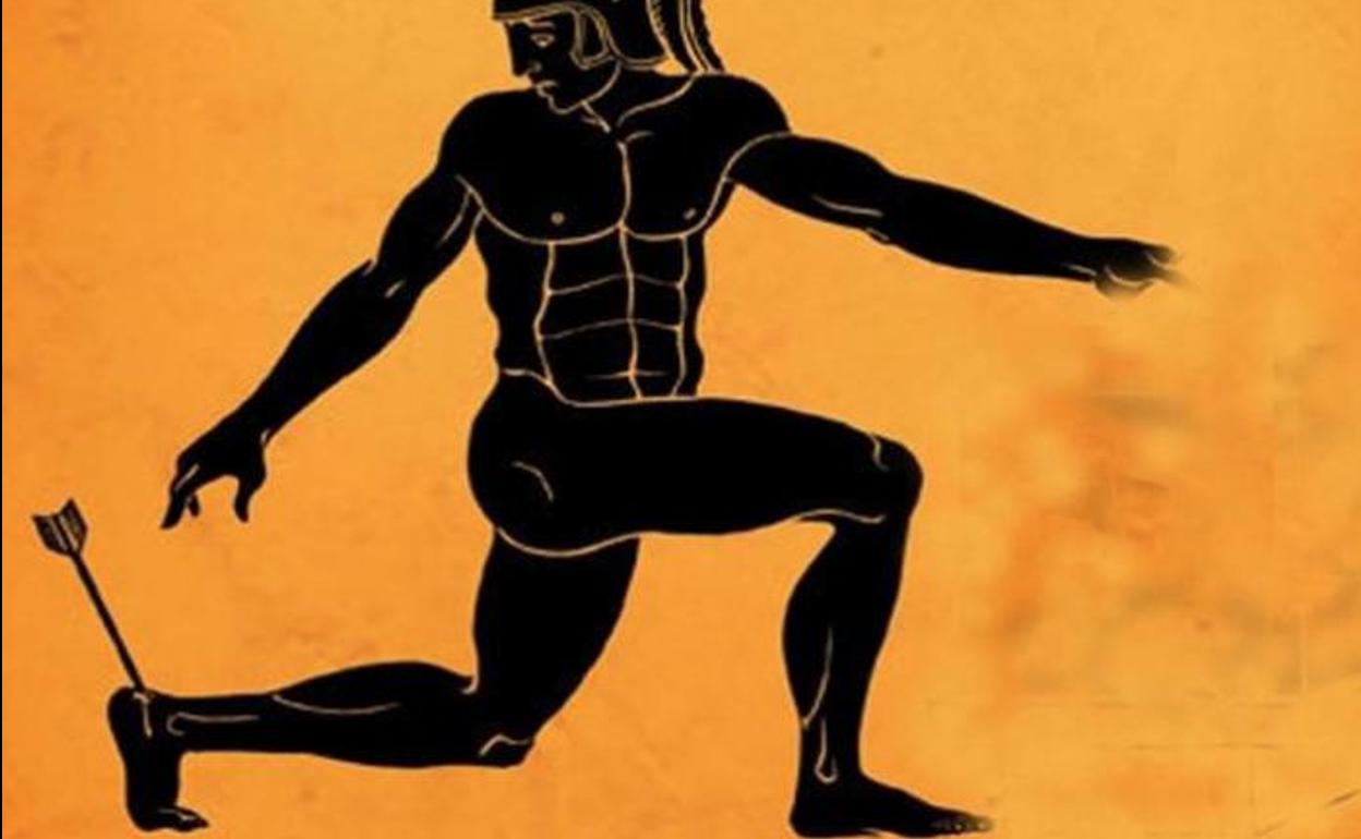 Aquiles herido por una flecha en el talón