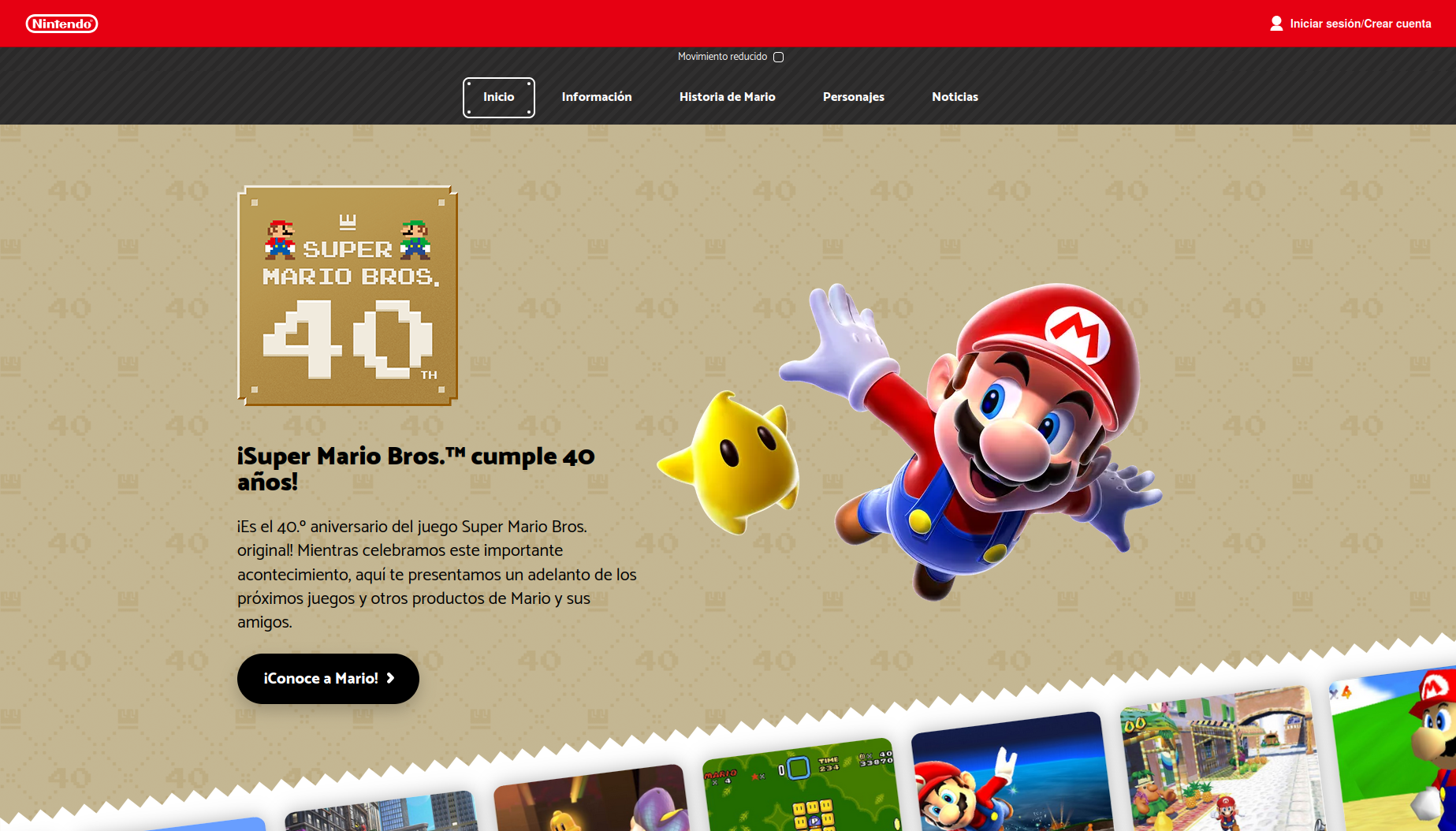 Página web Mario Bros