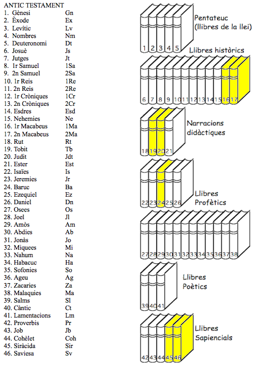 esquema diferenciador bíblies hebrea i cristiana