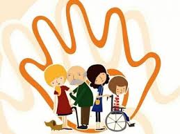 Imatge on apareixen persones que poden tenir dependència: gent gran, nena en cadira de rodes i persones que les ajuden.