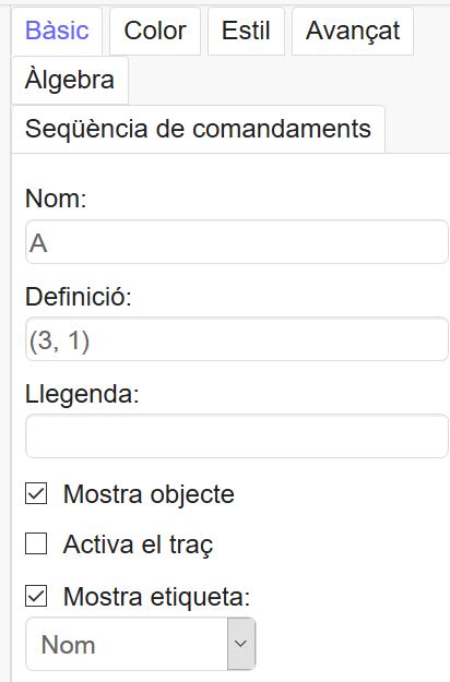 Geogebra paràmetres bàsics