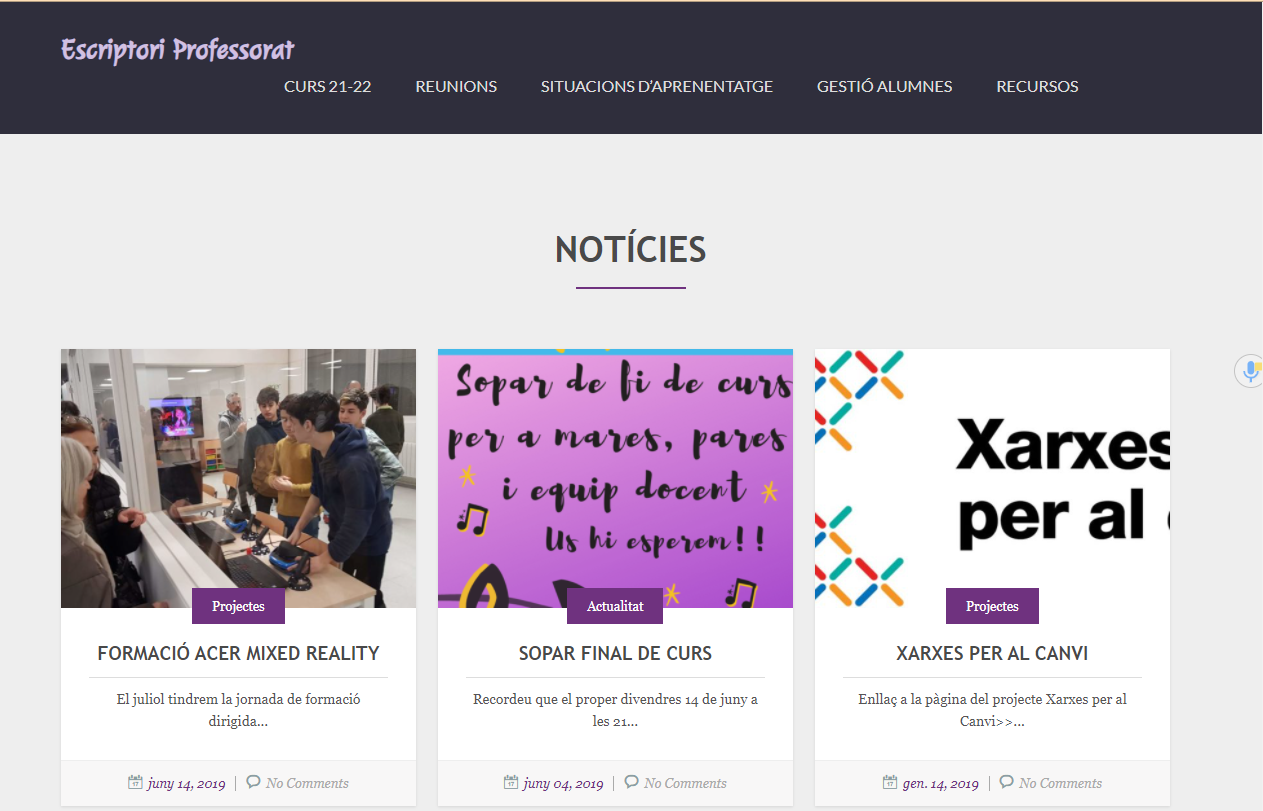 Escriptori del professorat