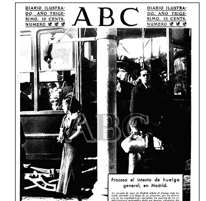 Portada del diari ABC que recull el fracàs de la vaga general de 1917