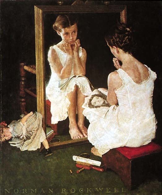 Girl at mirror - Norman Rockwell