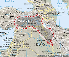 Mapa Kurdistan